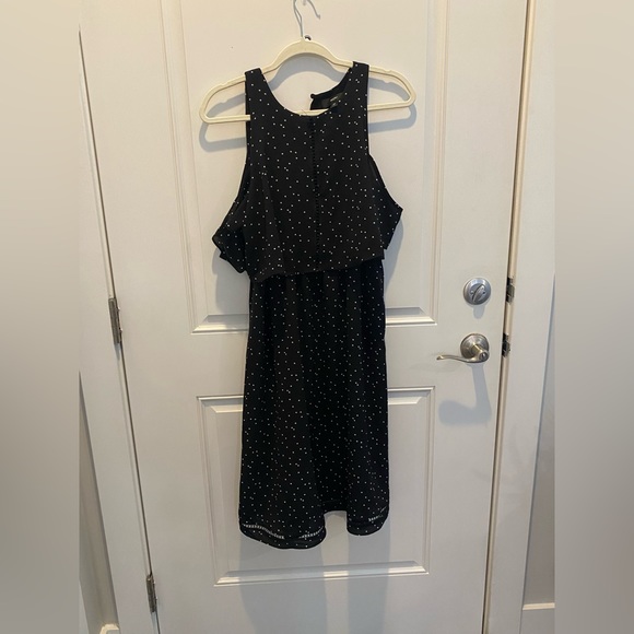 Mossimo polka dot dress, off the shoulder cold shoulder, flutter top - Picture 2 of 9
